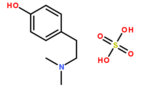 大麦芽碱硫酸盐; 4-(2-二甲基氨基乙基)苯酚硫酸盐 (2:1)
